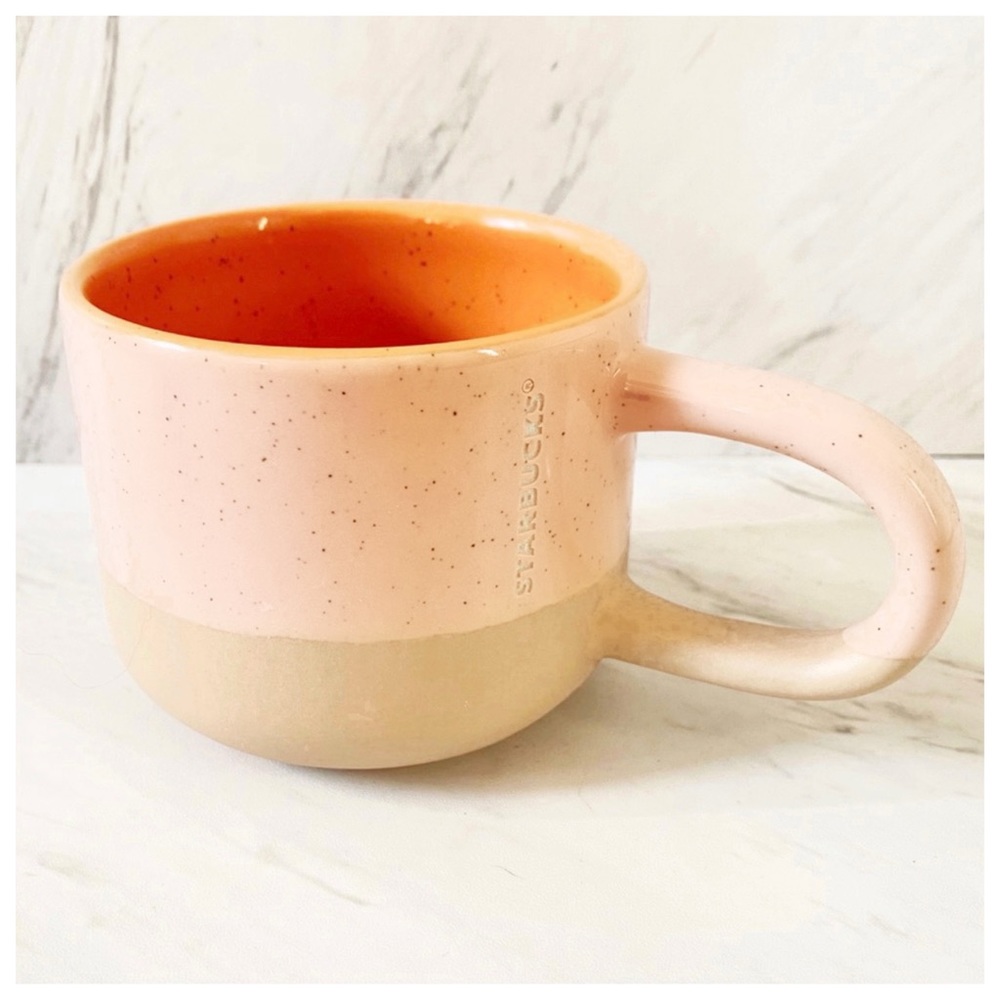 Starbucks 2017 Stoneware Two-Tone Mug Pink/Orange